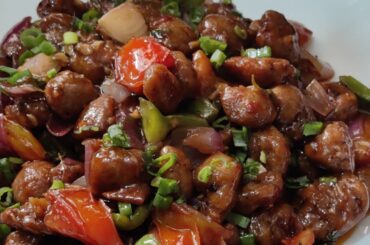 Soya Chilli Recipe |  soya manchurian, chilli soyabean, soya chilli at home