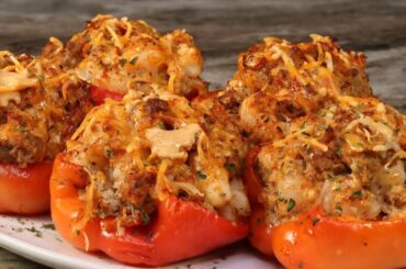 The Perfect Seafood Stuffed Bell Peppers | How To Make Seafood Stuffed Bell Peppers