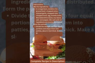 Hamburgers with Chilli and Basil Recipe by What Shall I Cook