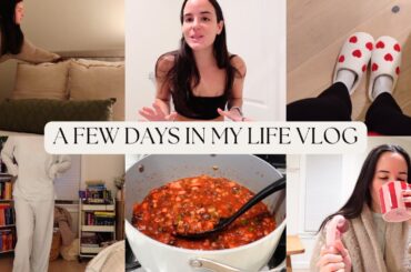 VLOG: my healthy habits, early morning workouts, chicken chili recipe, calorie deficit dessert plate
