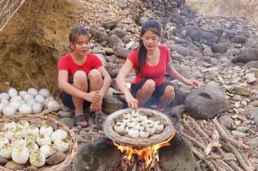 Cooking Unique Egg hot spicy chili by steaming & Eating Yummy for lunch