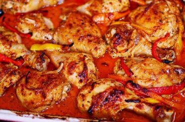Deliciously Baked Chicken and Peppers - Easy Chicken Recipe