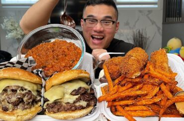 Chili Cheese Burger, Sweet Potato Fries, Jalapeno Poppers & The Ultimate Hot Fudge Sundae Recipe