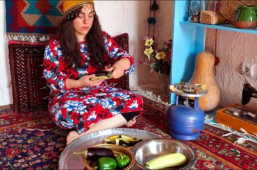 Rustic Village Life in Azerbaijan | Traditional Stuffed Eggplant & Bell Peppers ( Dolma ) Recipe