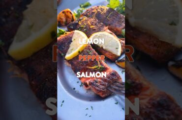 Grilled Lemon Pepper Salmon recipe #shorts