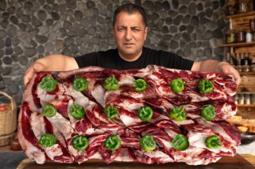 Juicy Beef Ribs and Peppers Accordion Baked in Oven!