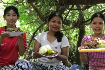 Delicious BBQ Eating With Hot Chili recipe - Mixing Vegetable, Beef, Pig - So yummy
