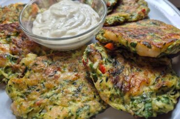 Zucchini Fritters With Prawns | Simple Delicious Recipe