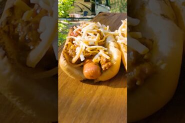 Chili Cheese Dog Recipe | Cooked Over the Fire! #foodieshorts