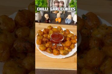 Trending recipe of crispy chilli garlic bites #shorts #recipe #snacks #potato #shortsfeed #trending