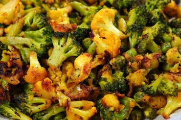 BROCCOLI CAULIFLOWER PEPPER FRY (Quick & Easy Side Dish)