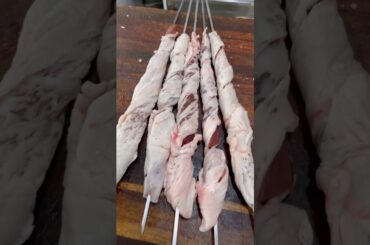 Barbecue with fatty and chili tasty chili in the village #food#kebab #Rustic Bites