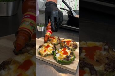 Philly Cheesesteak Bell Pepper Bites #Shorts