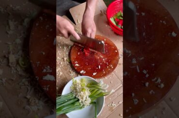 Chopping Fresh Chili for Marinade | Fresh Home Garden #slowliving #homegardening #shorts #chili