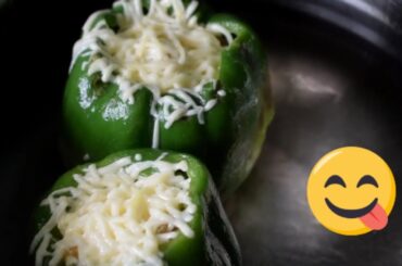 spicy patato cheesy shimla mirch /stuffed bell pepper recipes/vegetarian stuffed capsicum recipe