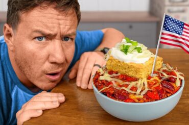 British Guy Tries American Chili & Cornbread
