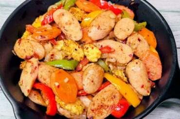 Sauteed Sausages with Veggies | Sausage Stir Fry | Sausage Pepper Recipe