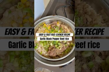 Quick & Yummy Rice Cooker Recipe: Garlic Black Pepper Beef Rice (Pepperlunch) #ricecookerrecipe