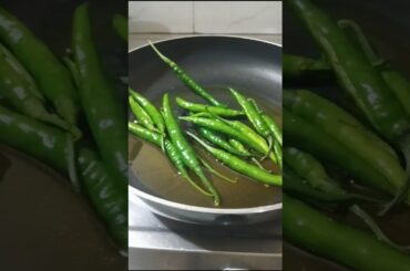 Hari Mirchi  Fry | Green Chili Fry |#mirchi #chili #harimirchfry #harimirchi #chilli #recipe #fry