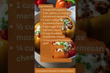Diabetic Recipe   Shredded Chicken Stuffed Peppers no rice version by What Shall I Cook