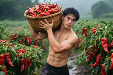 From Field to Fermentation: Handpicking Ripened Chili Peppers for Flavorful Homemade Zao La Jiao!