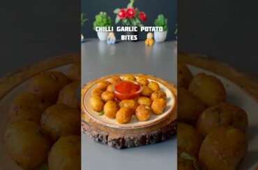 Viral chilli garlic potato bites #shorts #recipe #potato #snacks