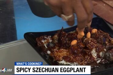 Vegan Chef Challenge recipes: Roasted red pepper & olives baguette; spicy Szechuan eggplant