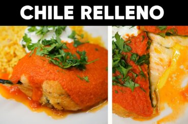 Chiles Rellenos Recipe with Saffron Rice & Pomodoro Sauce