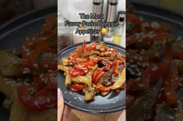 Better Than Meat! 10 Min Honey Soy Eggplant & Pepper Appetizer! #snack #appetizer #eggplantrecipe