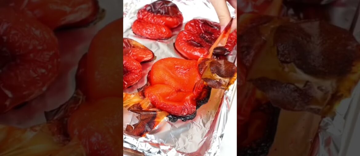 Easy Roasted Red Peppers #shorts