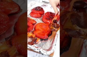 Easy Roasted Red Peppers #shorts