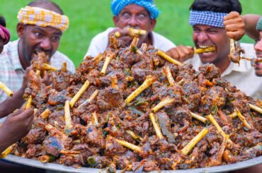 MUTTON NALLI PEPPER FRY | Mutton Bone Marrow Recipe Cooking in Village | Hot Spicy Mutton Recipe