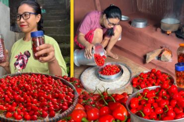 Dalle Khursani Pickle Recipe - How to Make for Long Term Storage || Darjeeling’s Popular Chilli