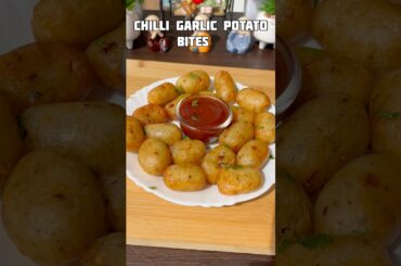 Chilli garlic potato bites recipe #shorts #recipe #snacks #potato #trending #viral #shortsfeed #food