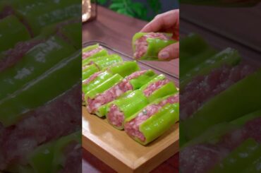 Stuffed bell peppers, a simple and delicious home-cooked dish.  #cooking #recipe