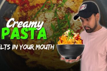 CREAMY PASTA RECIPE WITH SUN DRIED TOMATOES & BACON | RED PEPPER BACON PASTA | MEAL PREP RECIPE