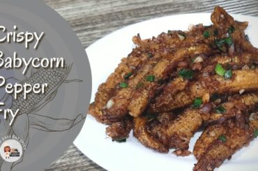 Crispy Babycorn Pepper Fry #shorts | Tasty starters for kids | Full video link in description