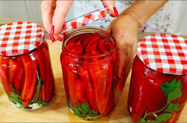 fresh peppers will not spoil for years if you preserve them like this! winter salad!