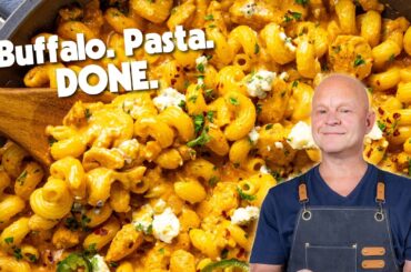EASY Buffalo Chicken Pasta (20 Minute Recipe!)