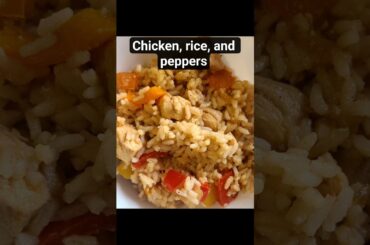 Chicken, rice, and peppers. #food #cooking #recipe #dinner #chickenandrice #chicken #peppers