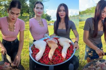 Yummy cooking pork leg crispy with chili sauce recipe