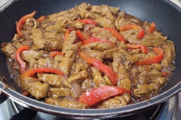 SARAP NITO GRABE! MALAMBOT, JUICY AT MABANGO! PORK STRIPS WITH OYSTER SAUCE!