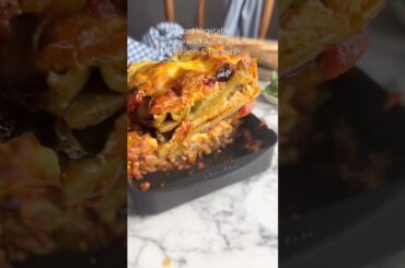 Roasted Vegetable Lasagne with Aubergine, Mushroom & Peppers #Recipe