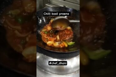 chilli basil prawns #chef_dhani #food #prawns