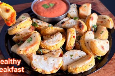 Protein Rich Steamed Healthy Breakfast Recipe With Green Chilli Tomato Chutney / Easy Tiffin Box