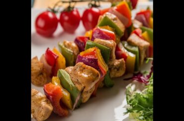Roasted Chicken and Bell Pepper Skewers