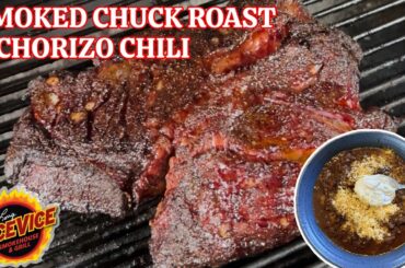 This Smoked Chuck Roast + Chorizo Chili is INSANE! (Weber Kettle Cook)