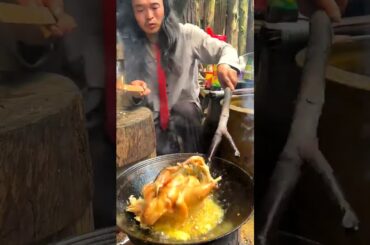 An old chef making delicious huge chicken with chili #cooking#asmr#foodshort #part3