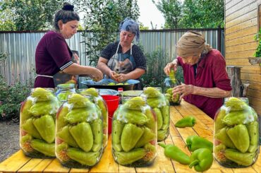 Traditional Homemade Pickled Green Peppers | Winter Pantry Must-Have!