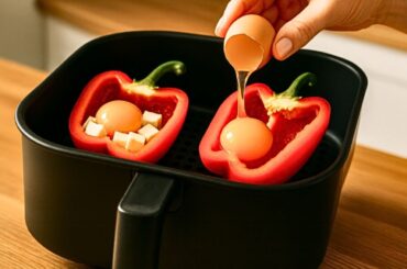 Put Eggs Inside a Bell Pepper and Air Fry | 30g Protein in 10 Minutes!